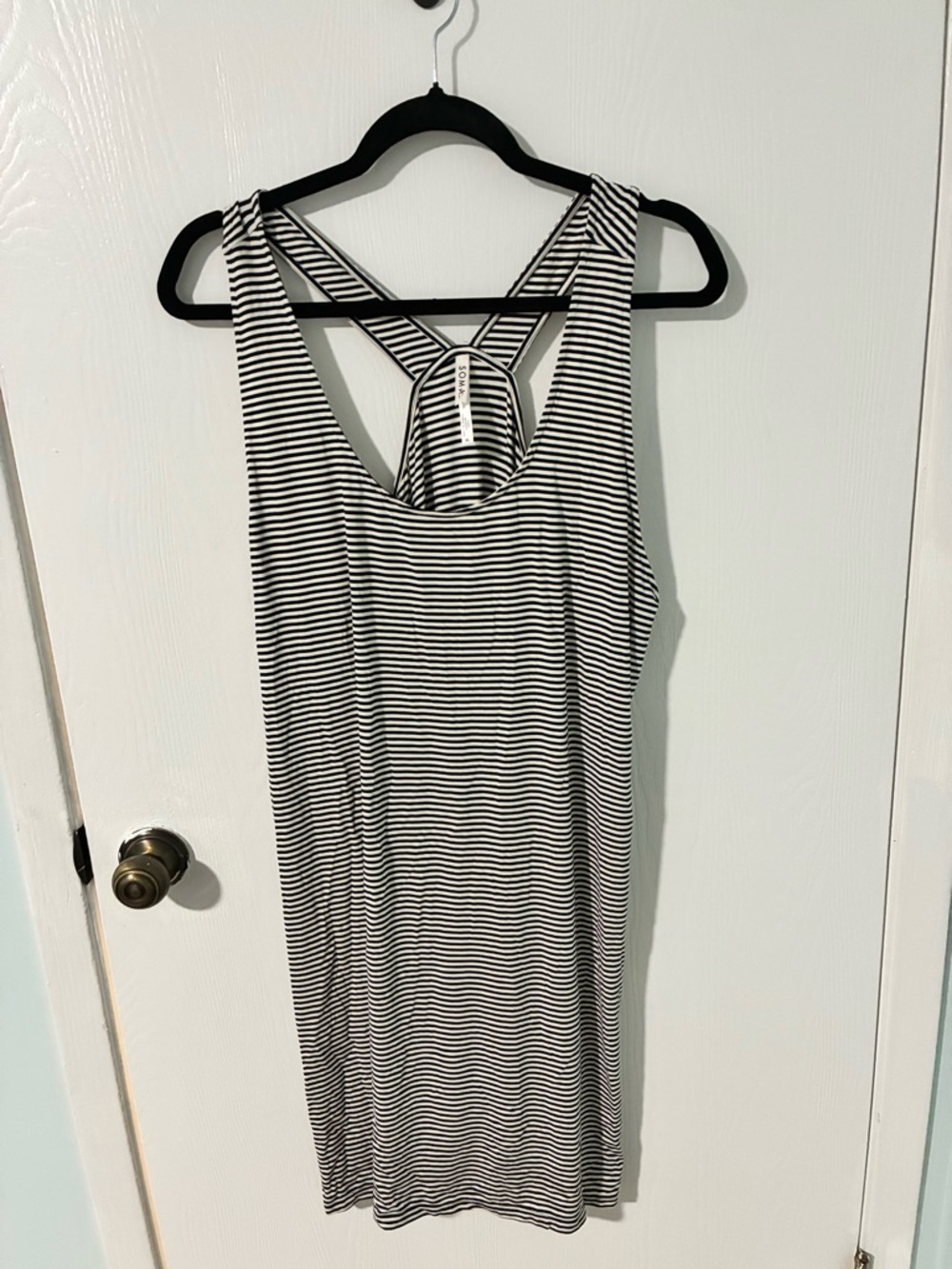 Soma Black and White Striped nightgown